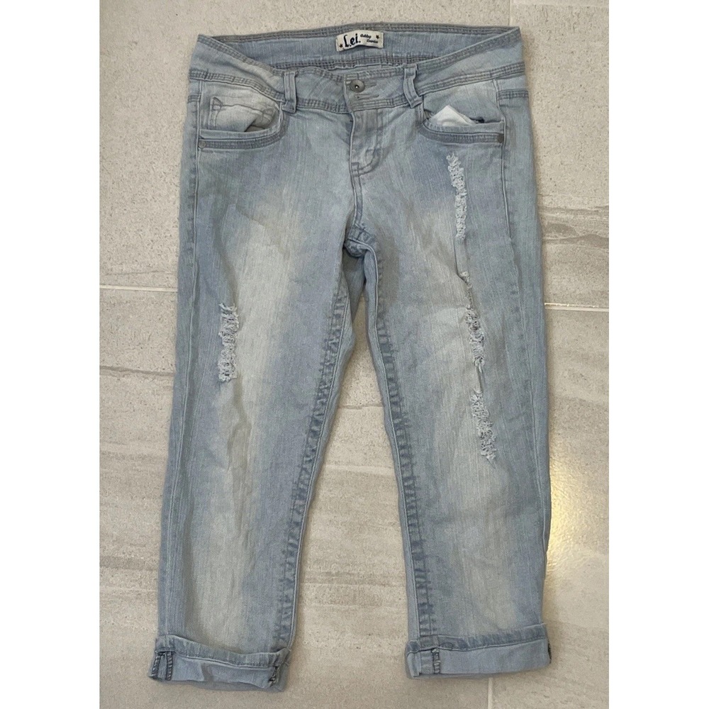 Lei Capri Blue‎ Jeans Womens Size 7 Junior Vintage Ashley Low rise Capri